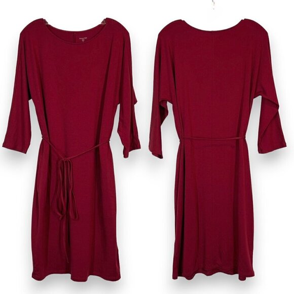 Garnet Hill Red Midi Dress Pockets Medium - Picture 11 of 11